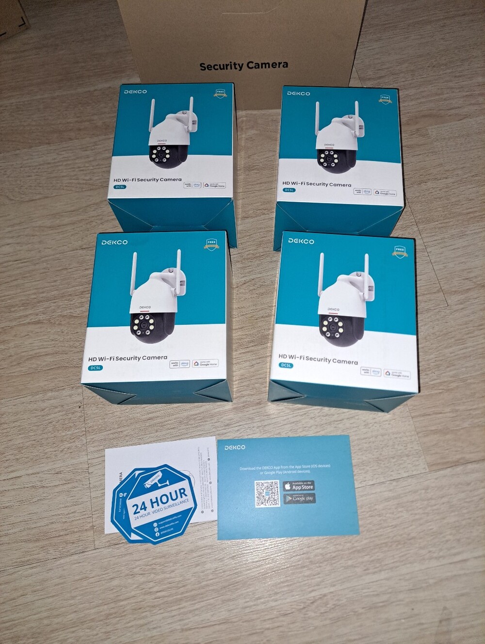 DEKCO White Wi‑Fi Security Camera - 4 Pack